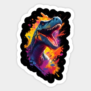 Dinosaur t-Rex lots of color pink and blue mix prehistoric design Sticker
